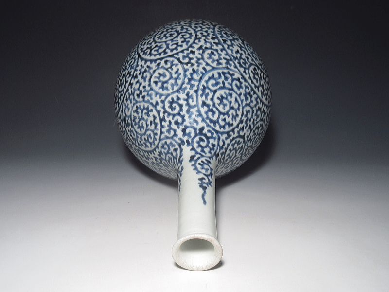 古伊万里 染付 蛸唐草文 大徳利【元禄~享保】