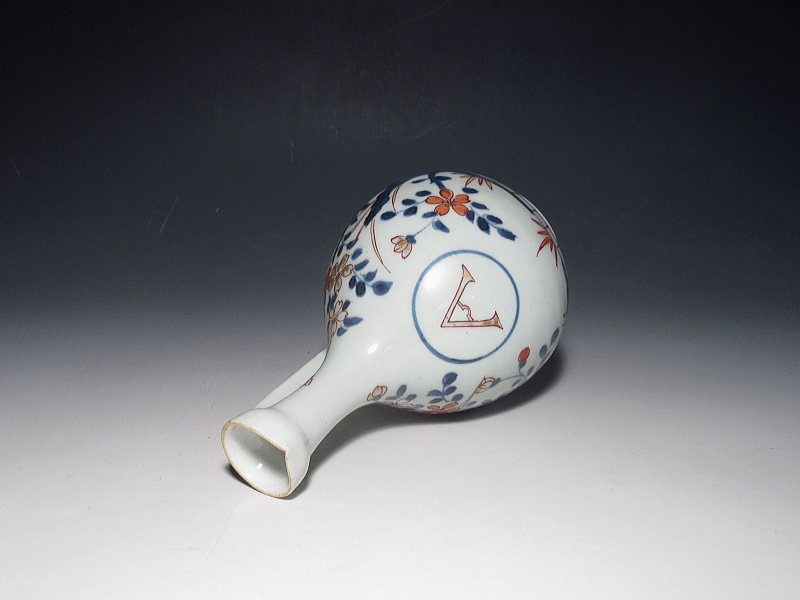 古伊万里　元禄色絵　桜花英字入　調味料入れ【元禄～享保】