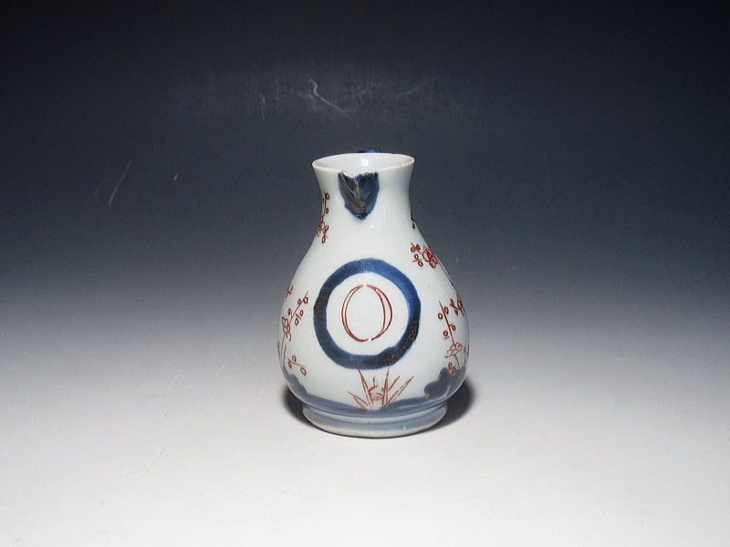 古伊万里　元禄色絵　梅花英字入　調味料入れ【元禄～享保】