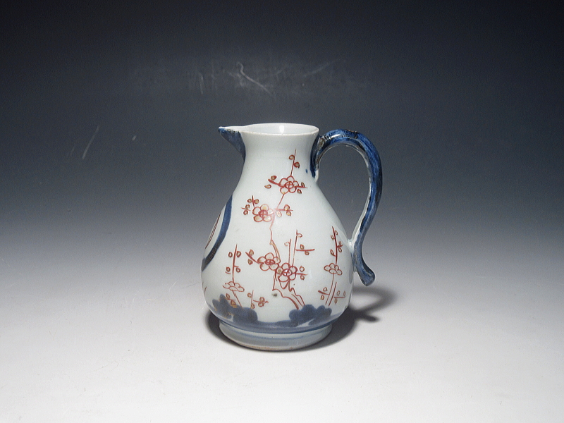 古伊万里　元禄色絵　梅花英字入　調味料入れ【元禄～享保】